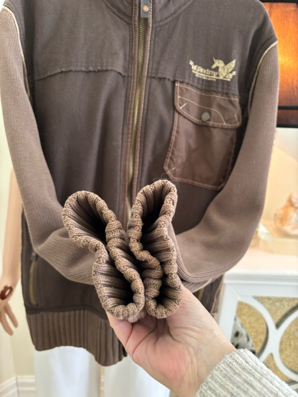 Men's Brown Zip-Up Sweater Jacket - Unbranded - Picture 5 of 13
